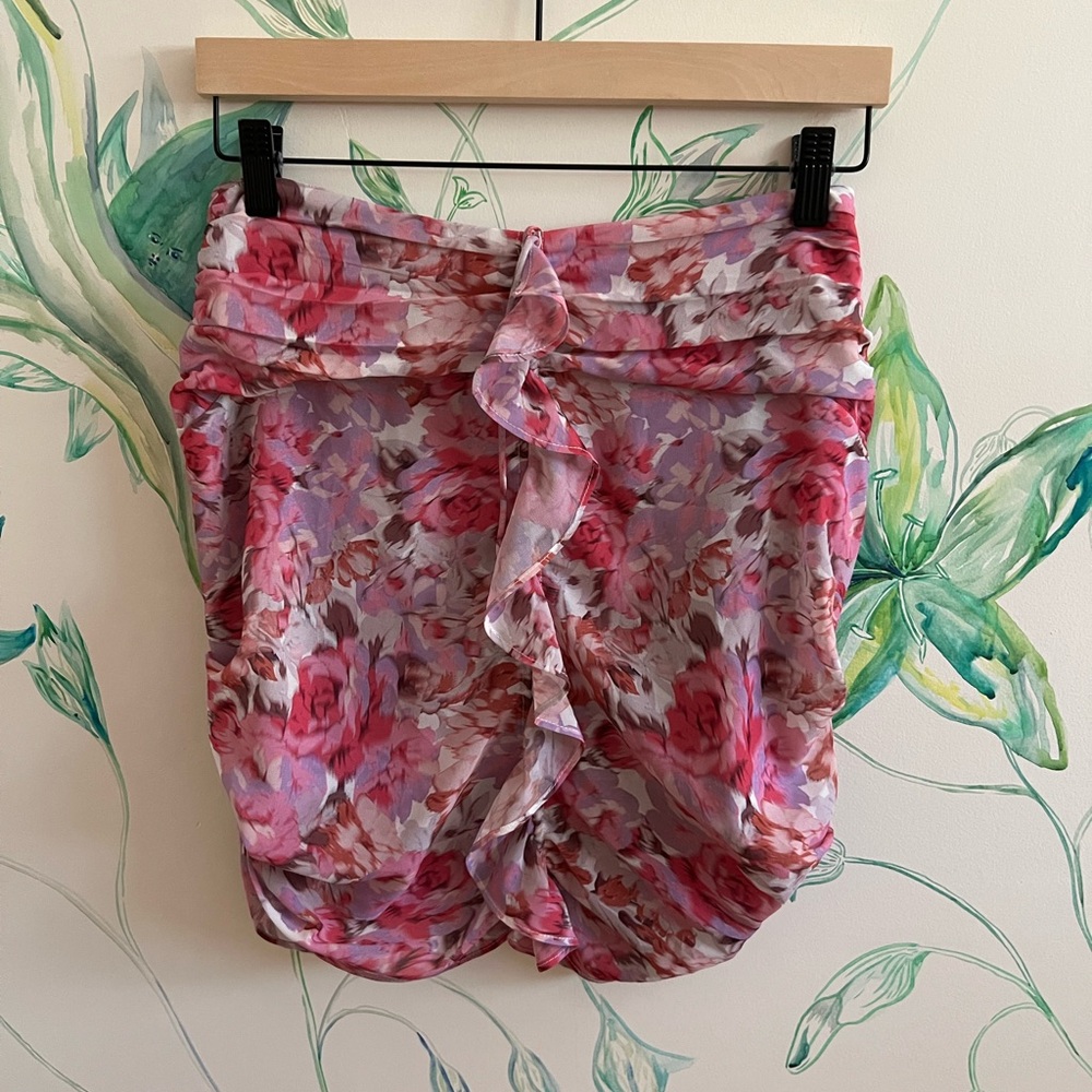 Floral Ruffle Women’s Skirts - Pink